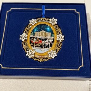 Gold and Blue Holiday Ornament